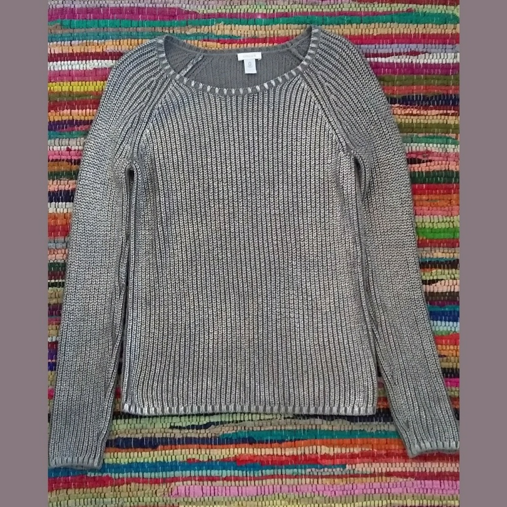RARE Vintage Chico's Silver Sweater